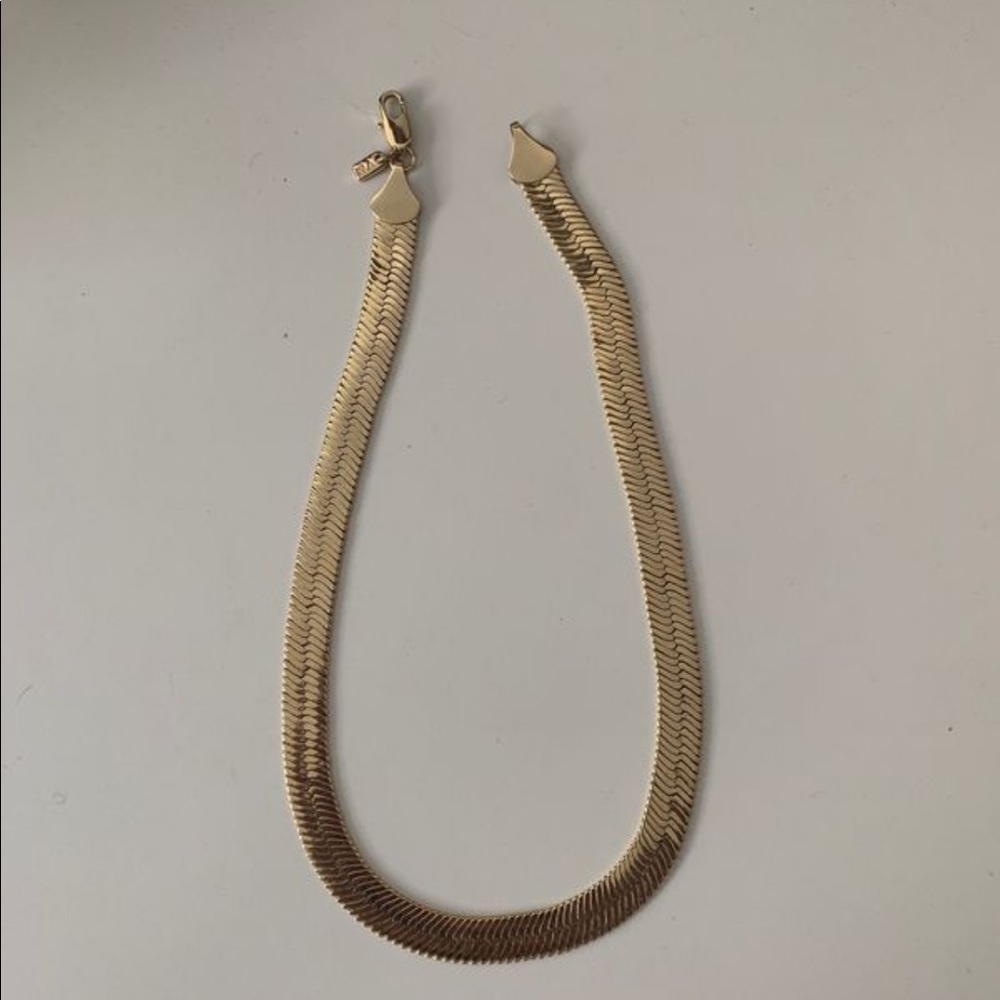 Gold herringbone necklace